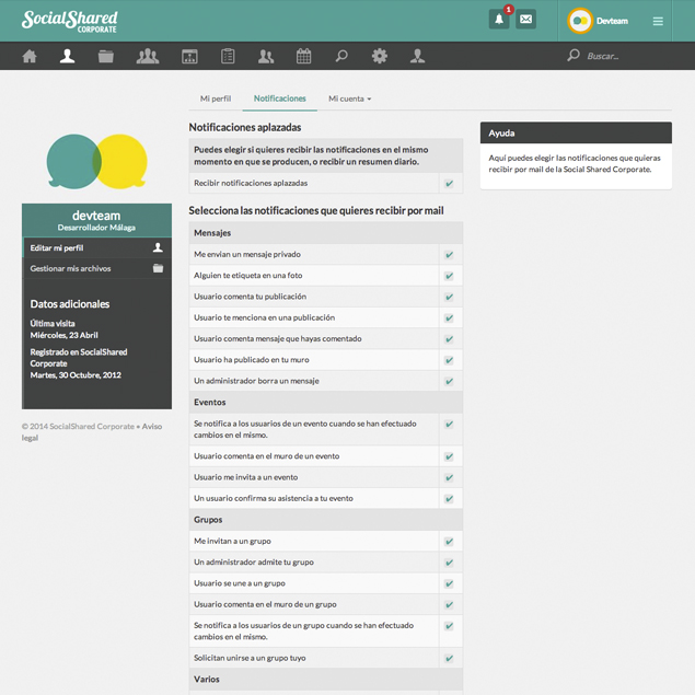 Notificaciones Social Shared